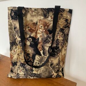 Cat and kitten cute whimsical tote bag